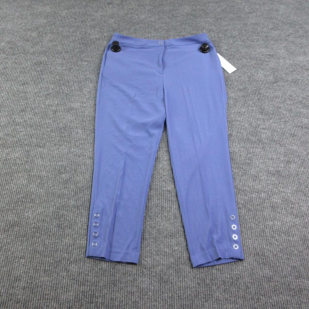 Calvin Klein Pants Womens 12 Purple Ponte Tapered Lined Stretch 33x27* NWT
